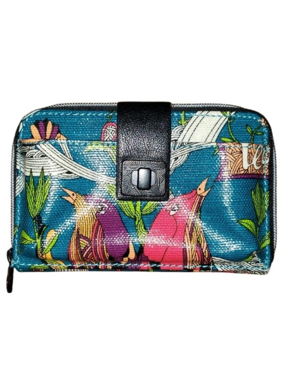Sakroots Artist Circle Bird Print Zip Wallet